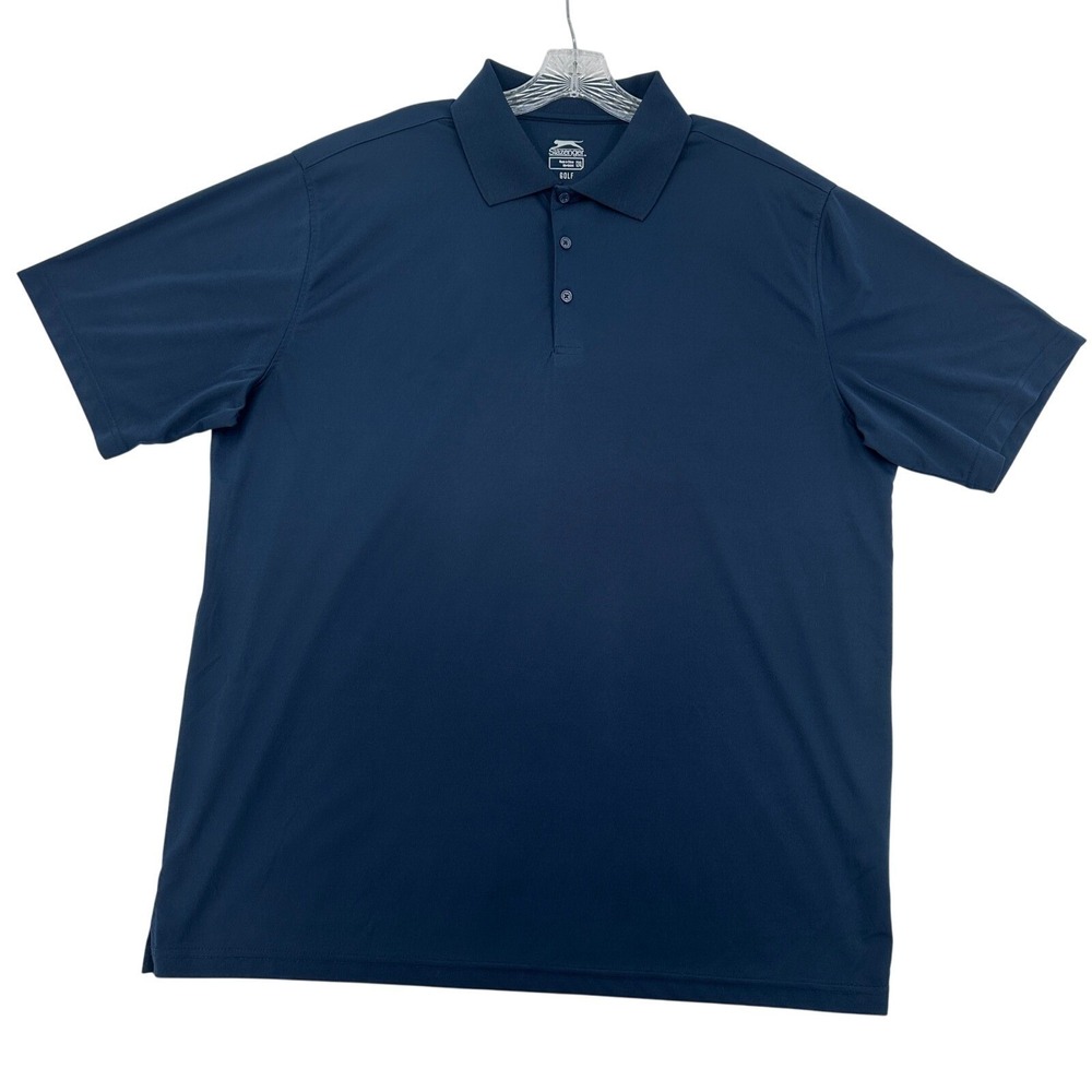 Slazenger Golf Polo Shirt Blue Short Sleeve Athletic Lightweight Comfy Mens 2XL